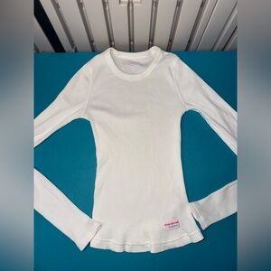 Alexander Wang Kids White Ribbed Long Sleeve Tee